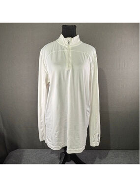 Hugo Boss Polo Men’s L 1/4 Zip Long Sleeve Premium Golf Athleisure Minimal White